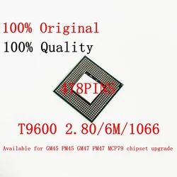 Core 2 Duo T9600 2.80/6M/1066 CPU Laptop processor PGA 478 cpu 100% working properly