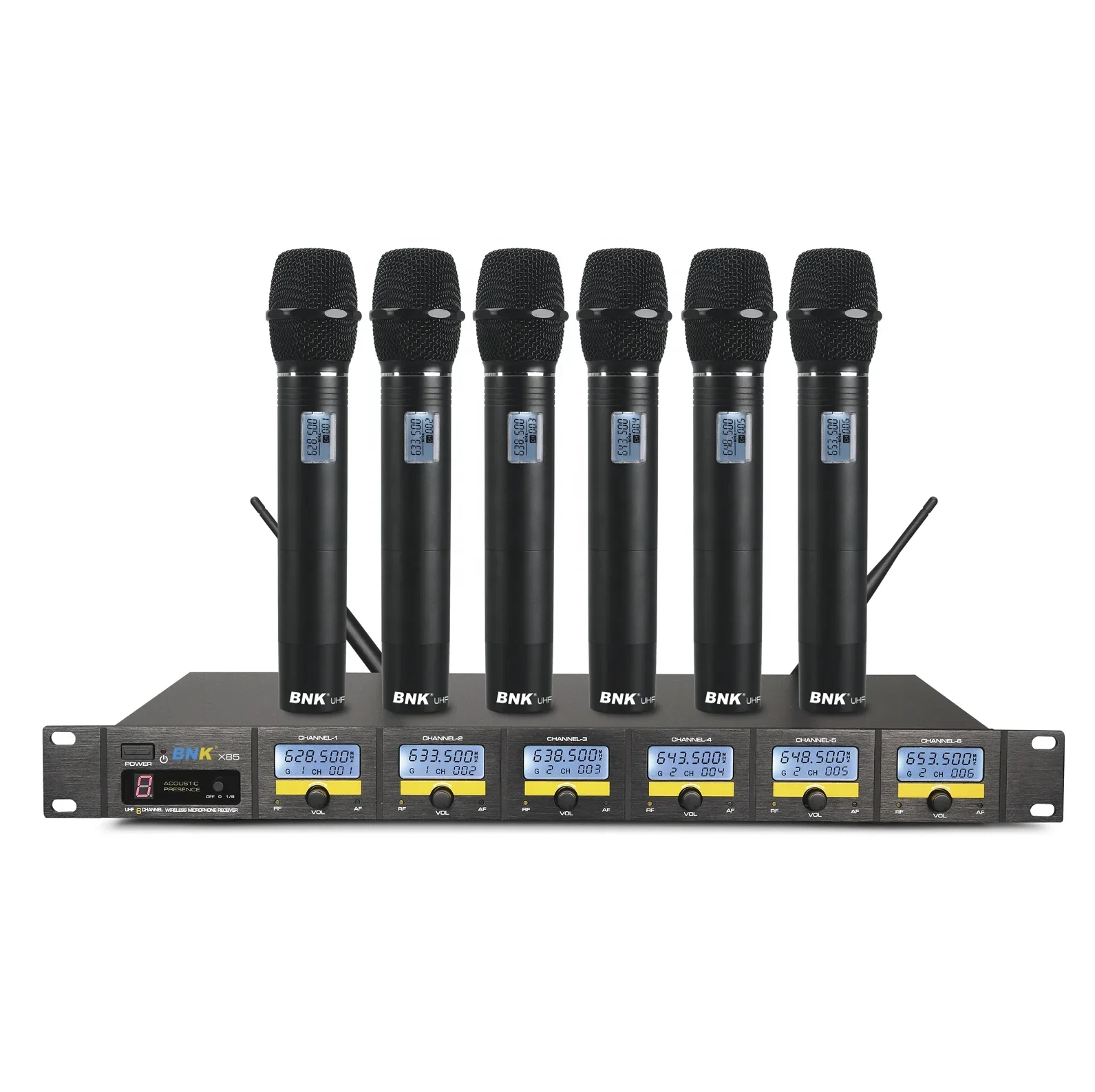6 Channel Wireless Microphone BNK UHF Microphones Live Performance X85