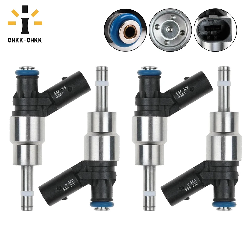 

CHKK-CHKK 4Pcs OEM 06F906036F Fuel Injectors For Audi A3 A4 TT VW Volkswagen GTI EOS Jetta 0261500037 06F-906-036-F