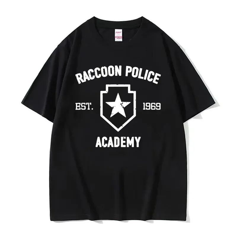 Limited Resident Evil R.P.D. Academy T Shirts Men Clothing Fashion Harajuku Y2k T-shirt Male Oversized Cotton T Shirt Streetwear