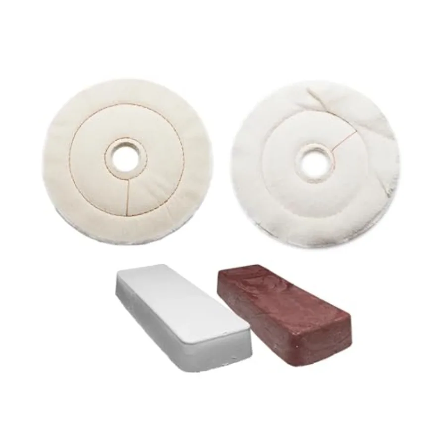 

2-Step Buffing Kit with Buffing Compound Buffing Wheels for Jewelry Gold Silver Precious Metals Polishing Kit for Bench Grinder