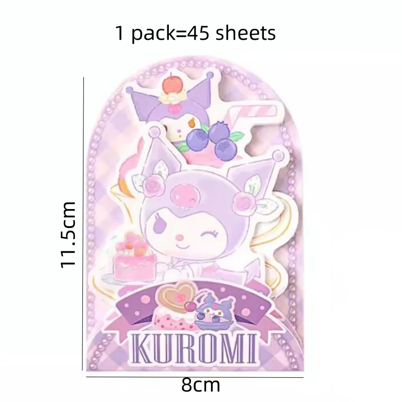 Imagem -05 - Sanrio Melody Kuromi Cinnamoroll Memo Pad Sticky Notes Papelaria Etiqueta Notepad Planner Sticker Post Material Escolar Pacotes por Lote