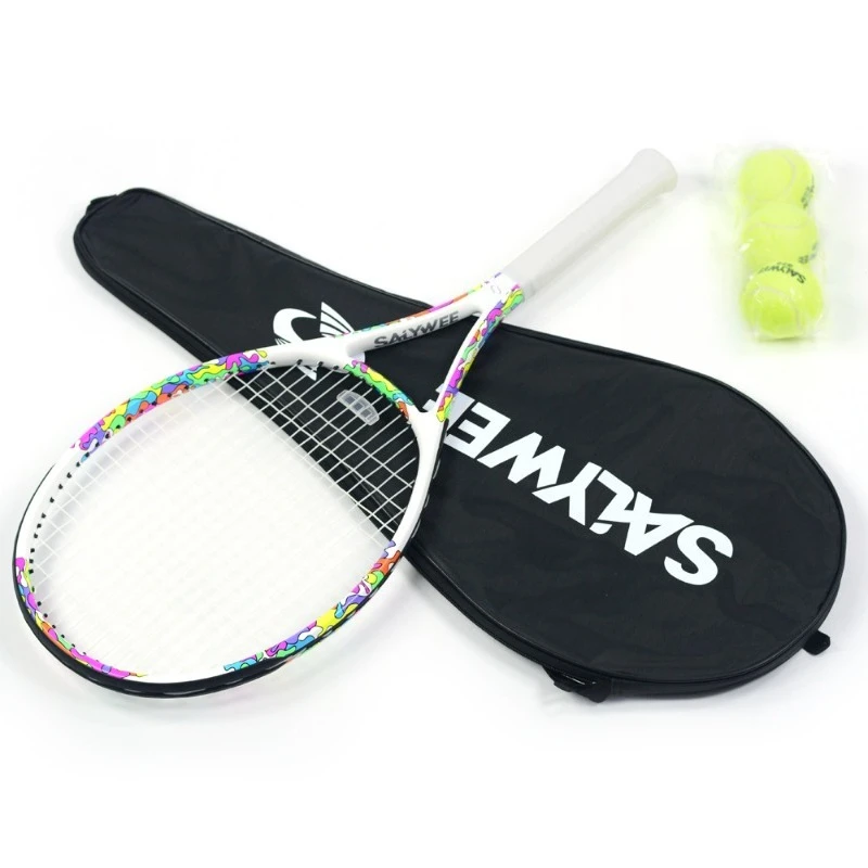 

‌Professional Tennis Racket with Aero Carbon Frame, Vibrant Graffiti Design, Composite Fiber Technology, Enhanced Spin Control‌