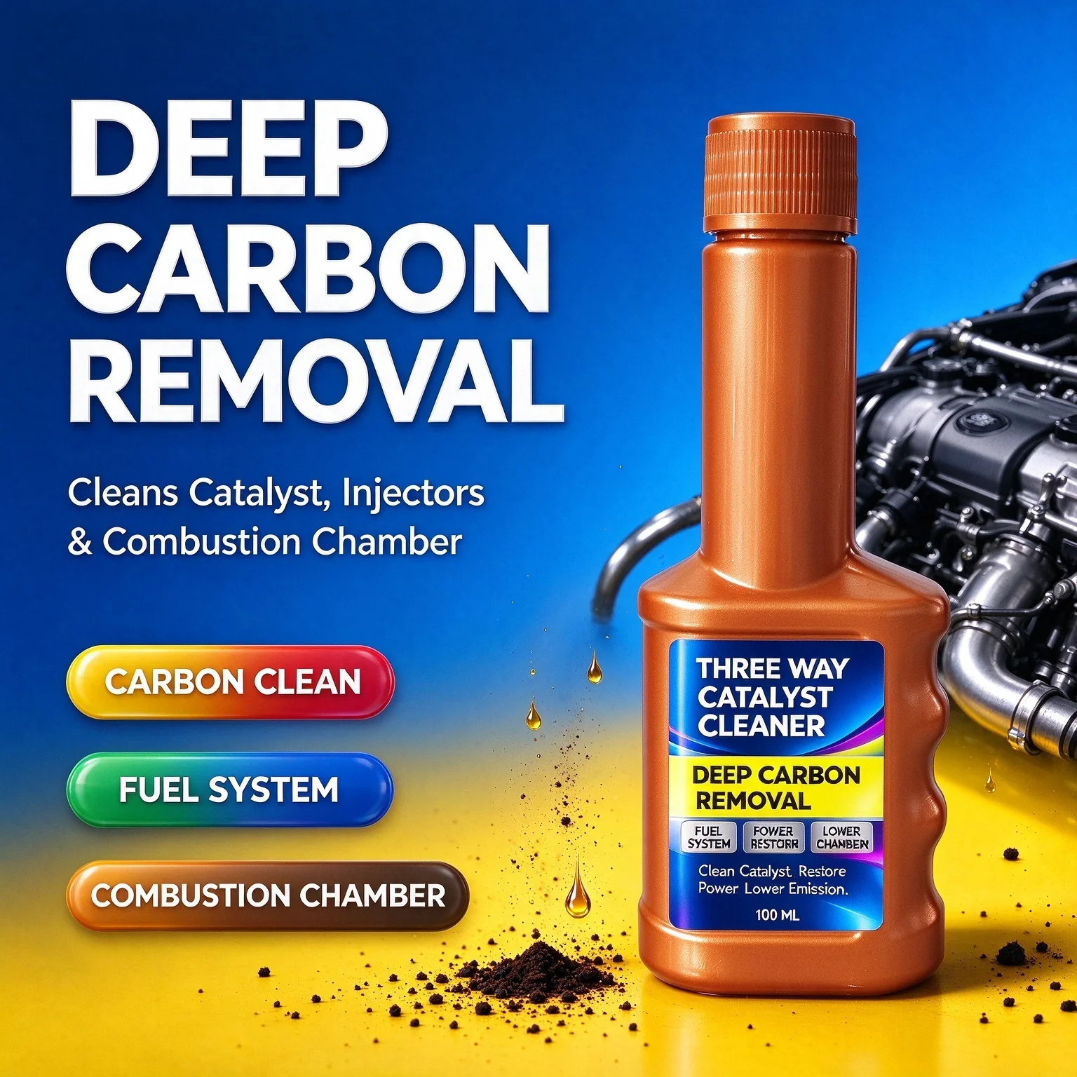 Car Catalytic Converter Cleaner Reduce Exhaust Emissions Prevent Blockage Extend Engine Life Fuel Injector Cleaning 100ml