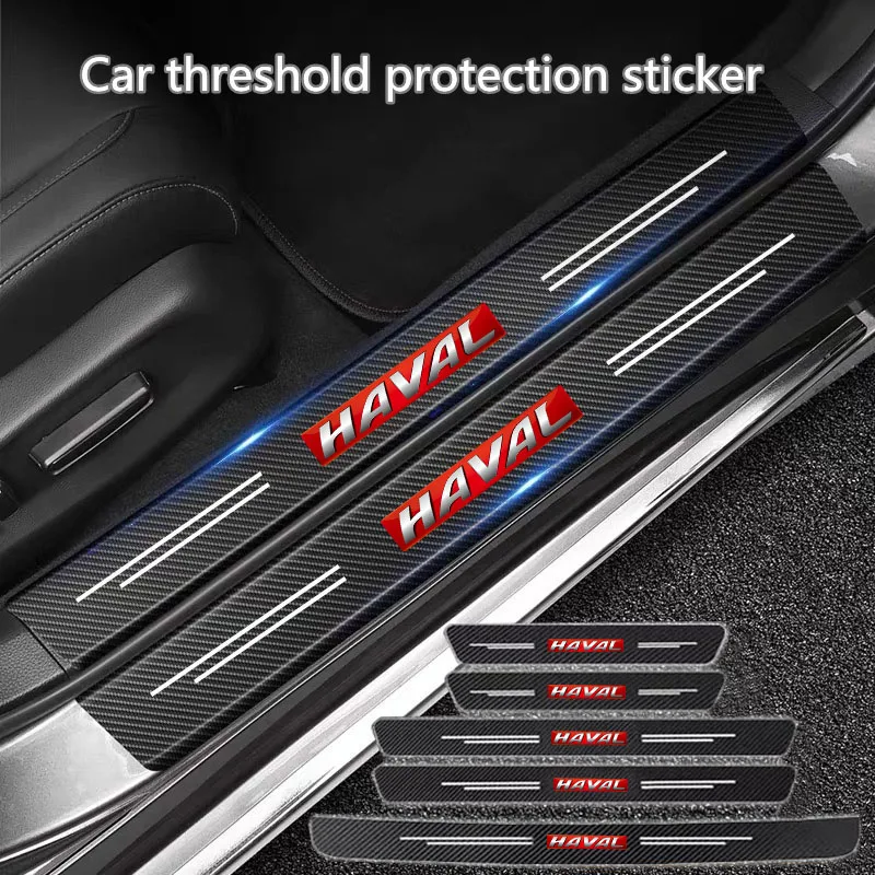 

60X7CM Auto Door Sill Protection Tape Carbon Fiber Protector Strip Sticker For Haval Great Wall Cuv H3 H5 H2 H1 H6 H8 H9