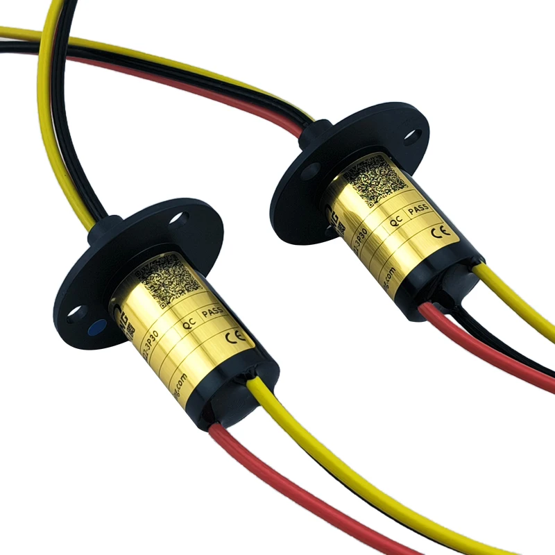 

Industrial quality, rotary interface, flange slip ring, 22mm diameter, 3 power cords 30A, stable current signal transmission.