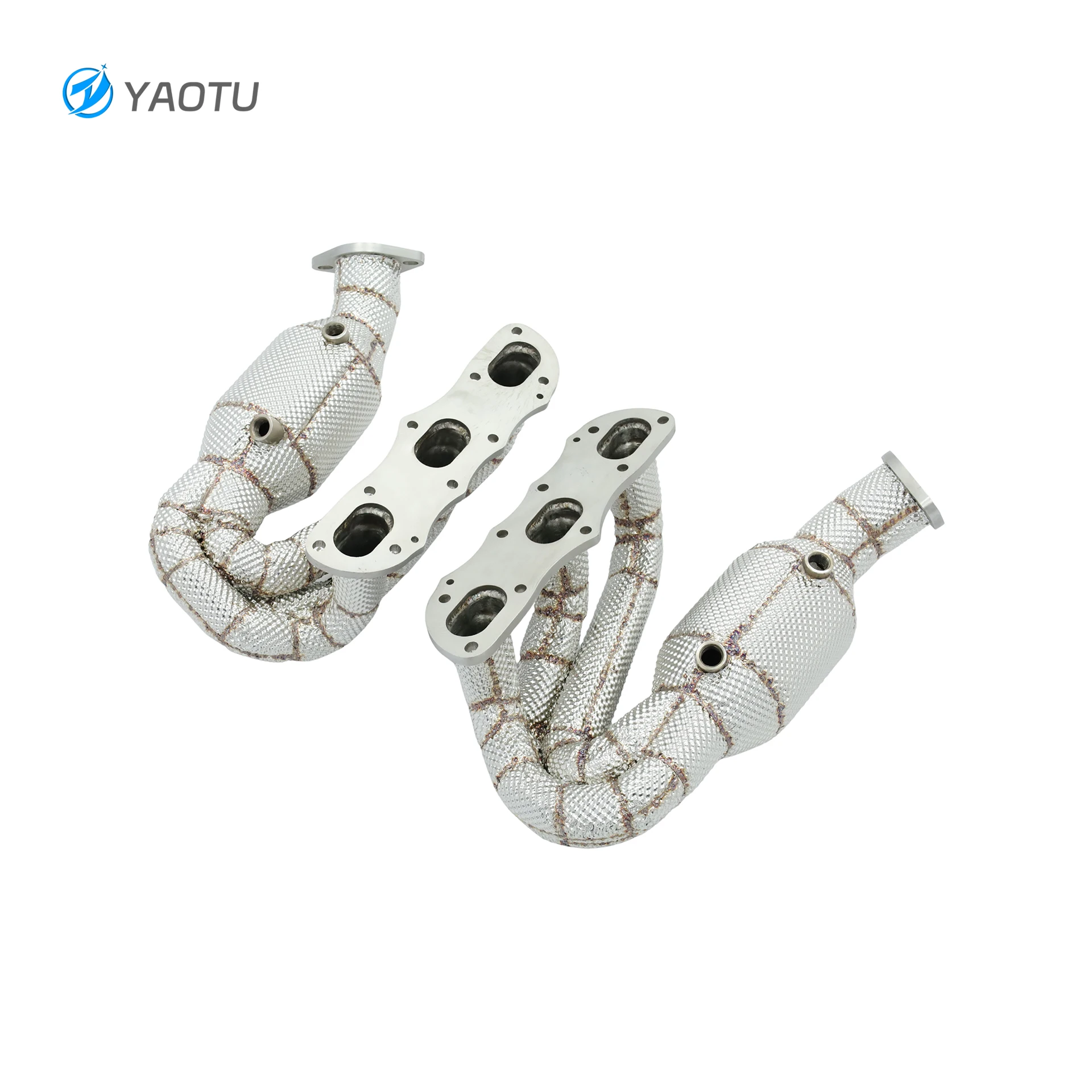 YT Premium 200 Cells Catalysis Exhaust Manifolds Headers for Porsche 981 2.7 Exhaust System with Heat Insulation