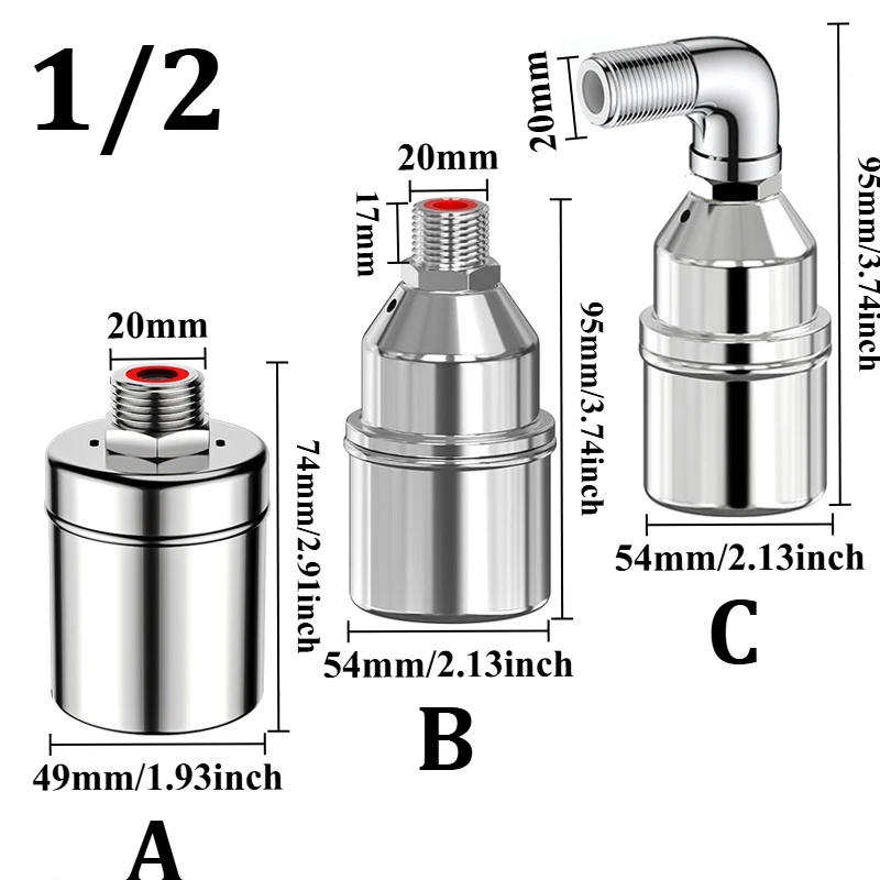 Thickened Version Stainless Steel Float Valve 304 Water Stops When Full Fully Automatic Water Level Controller 1/2 3/4 1