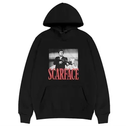 Scarface Tony Montana Big Guns Little Friend felpa con cappuccio da uomo Pacino Gangster Movie Tops uomo donna felpa con cappuccio oversize allentata