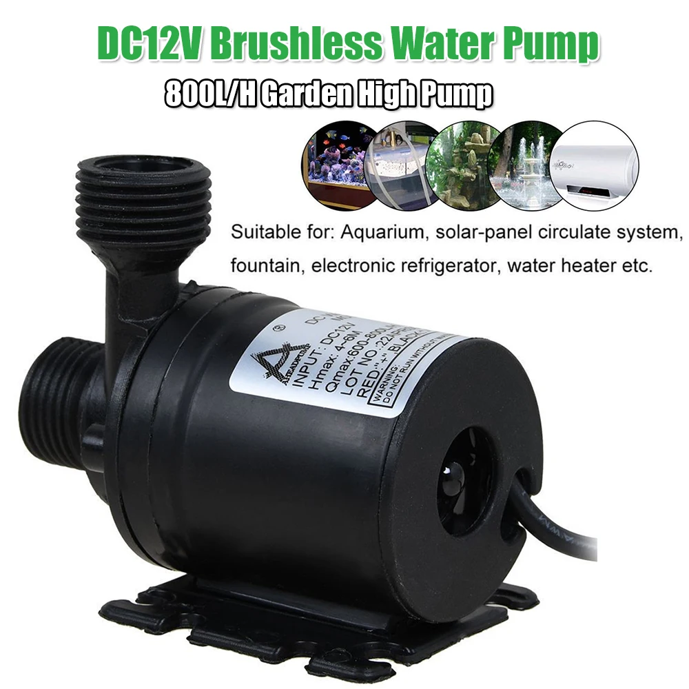 Garden High Pump 18W Submersible Pump 800L/H Brushless Water Pump IP68 Waterproof Low Noise High Performance Lift 5M