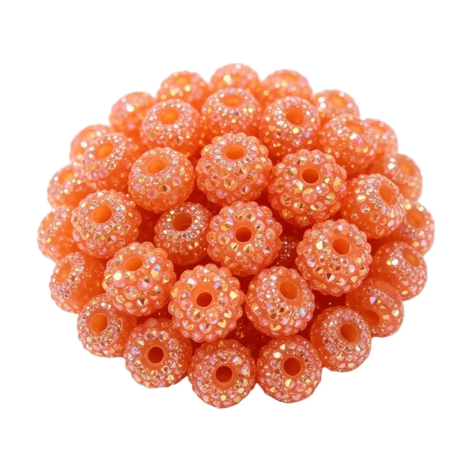 Resin Acrylic Craft Beads for Bracelet Making Jewelry Charms Necklace DIY Decorative Spherical Loose Beads