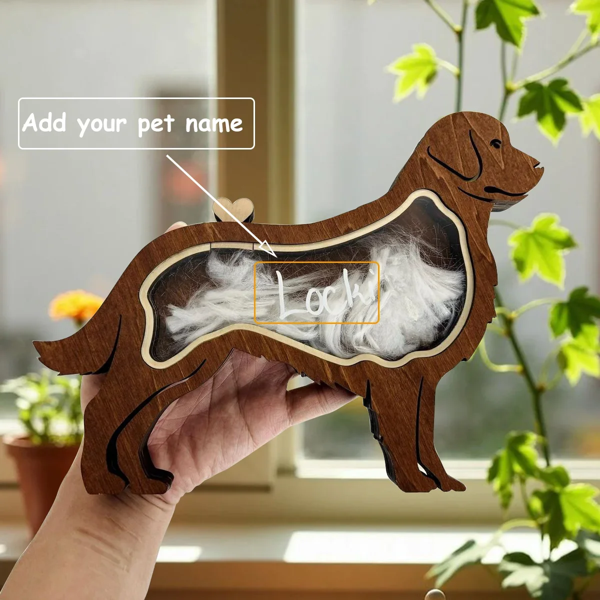 1pc Custom Pet Hair Storage Box Wooden Pet Memorial Keepsake for Dogs Cats Durable Moisture Proof Container to Preserve Pet Fur