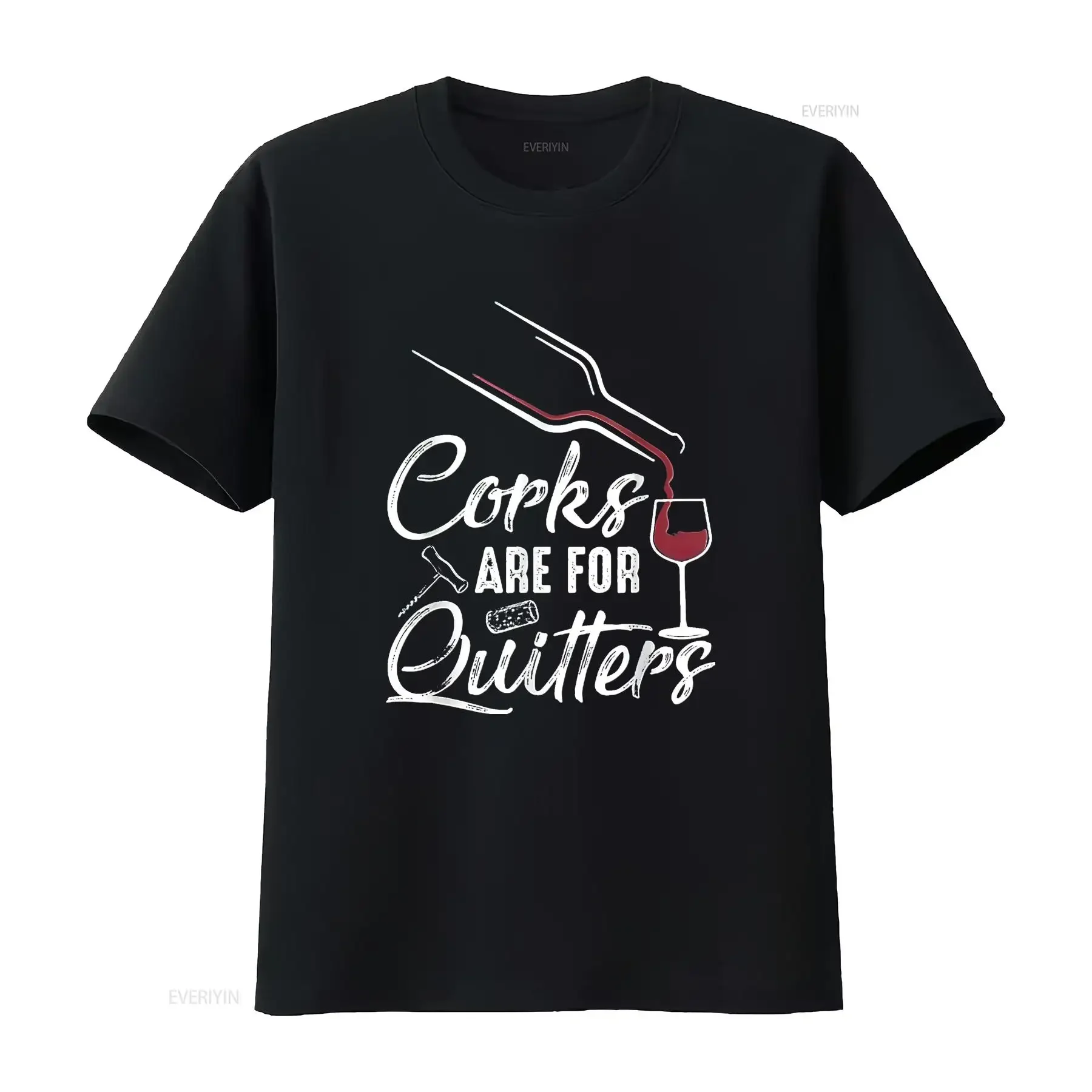Corks Are For Quitters Funny Wine Drinking Team Festival Mens T Shirt Black S vintage Washed Comfortable fashion streetwear