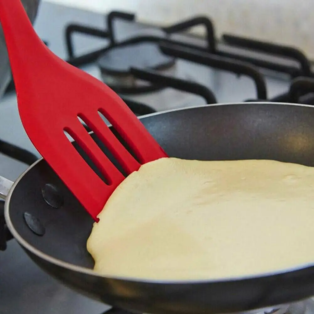 Non Stick Silicone Slotted Turner High Heat Resistant Spatula Frying Cooking Pancake Pan Cooking Utensils Tools Shovel Kitc L0Q3