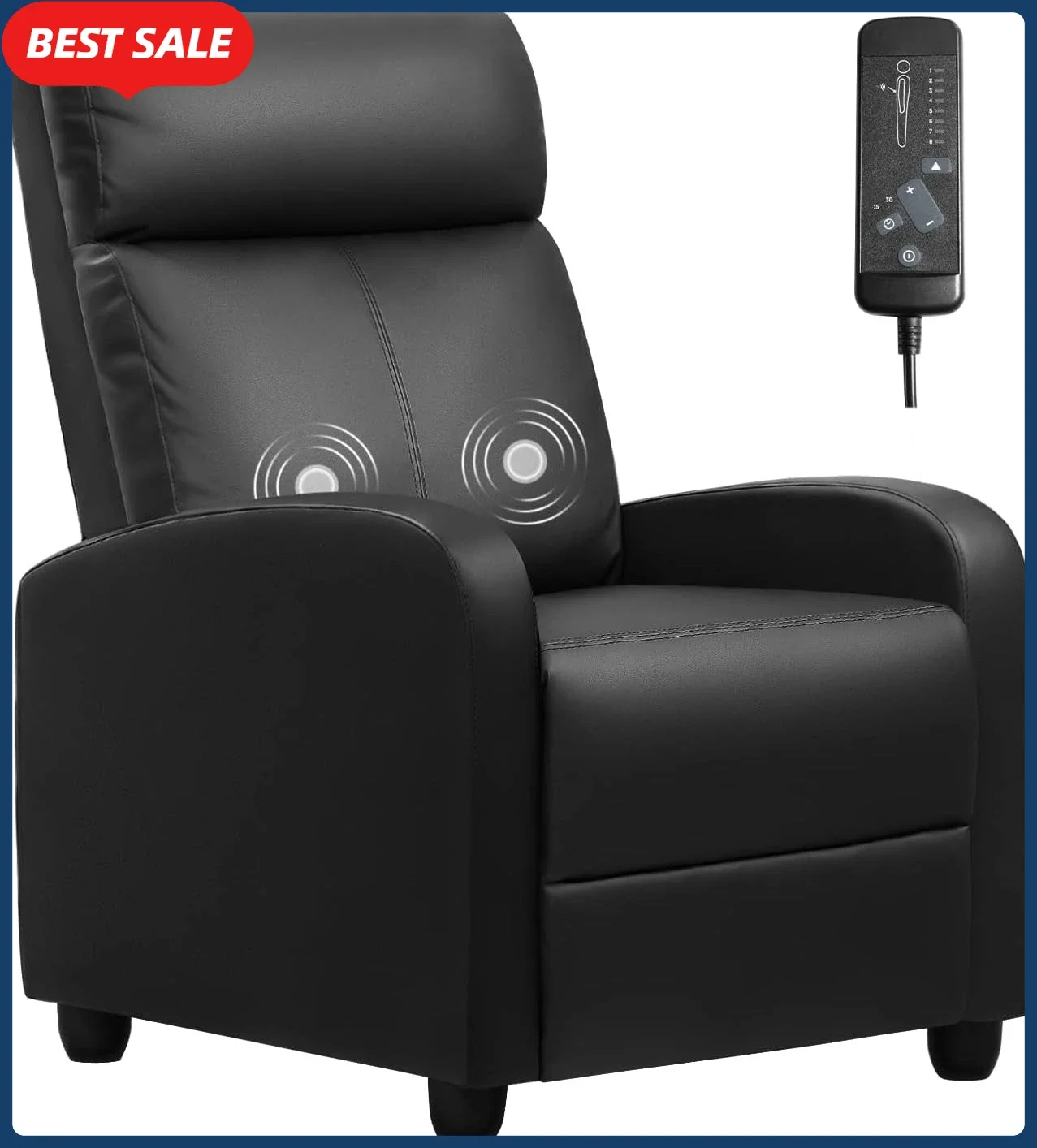 Heißer VerkaufHeißverkaufter Massage-Liegestuhl für Wohnzimmer, verstellbarer Liegestuhl aus PU-Leder, Heimkino-Sitze, modern
