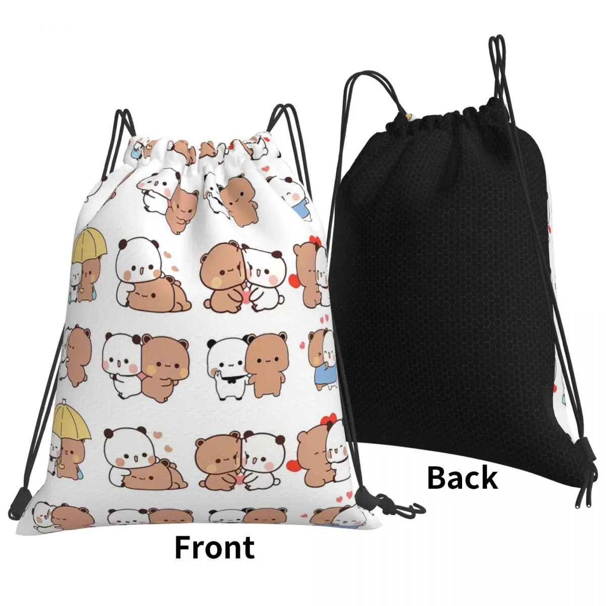 Bubu Dudu Bear And Panda Backpacks Casual Drawstring Bags Storage Bag Book Bags for Travel School