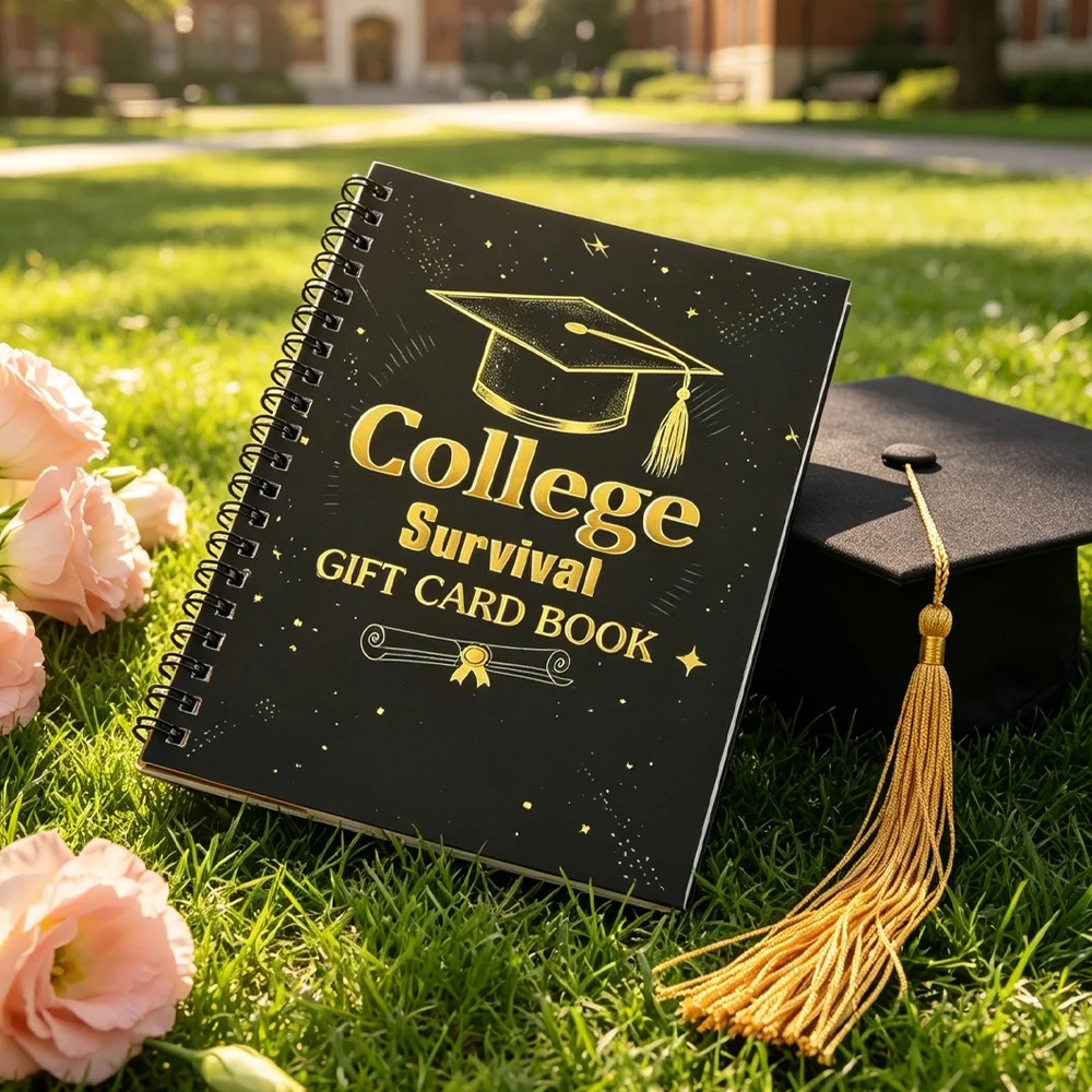 

2026 Graduation Season Spiral Notebook, Premium Gold Foil College Survival Guide, Graduation Autograph Book, Party Favor, Colleg