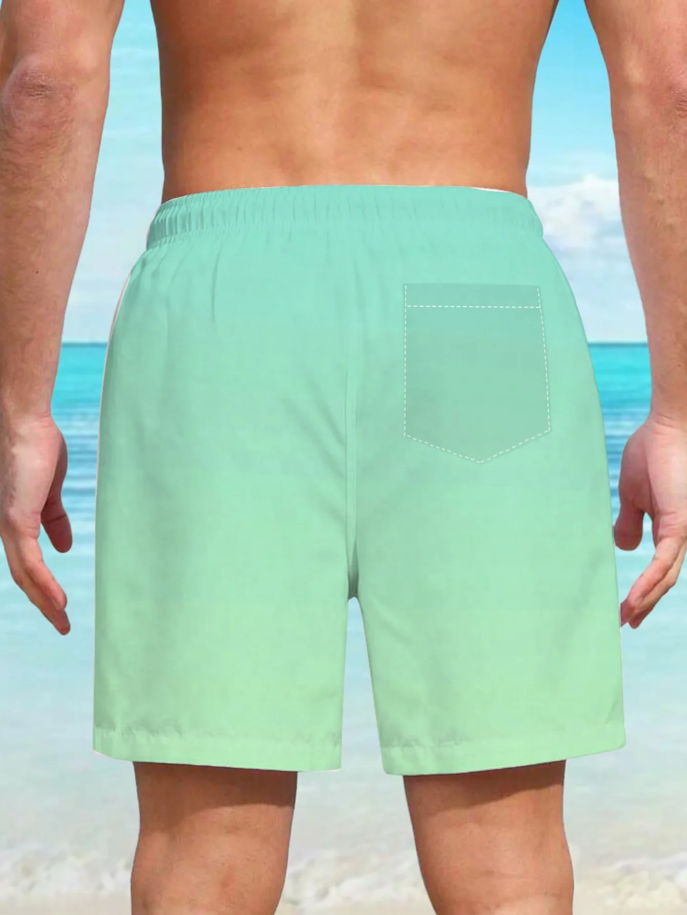 3D-Printing Mens Swim Trunks, Quick Dry Mens Swimwear,Green Swimsuit For Mens with Pockets, Suit For  Swim, Board