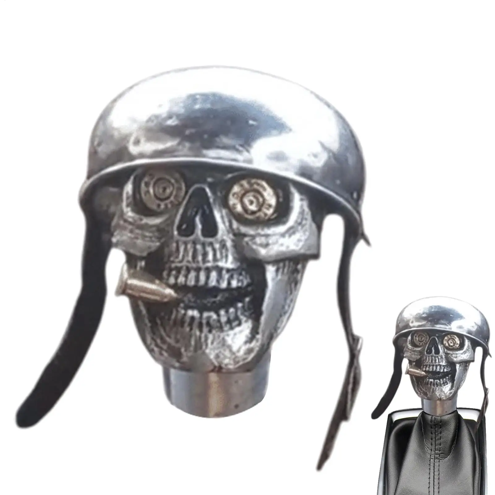 For Suitable Use Resin Steel Helmets Skull Soldier Gear Shifter Knob Lever Handle Enhances Driving Experience Long Term