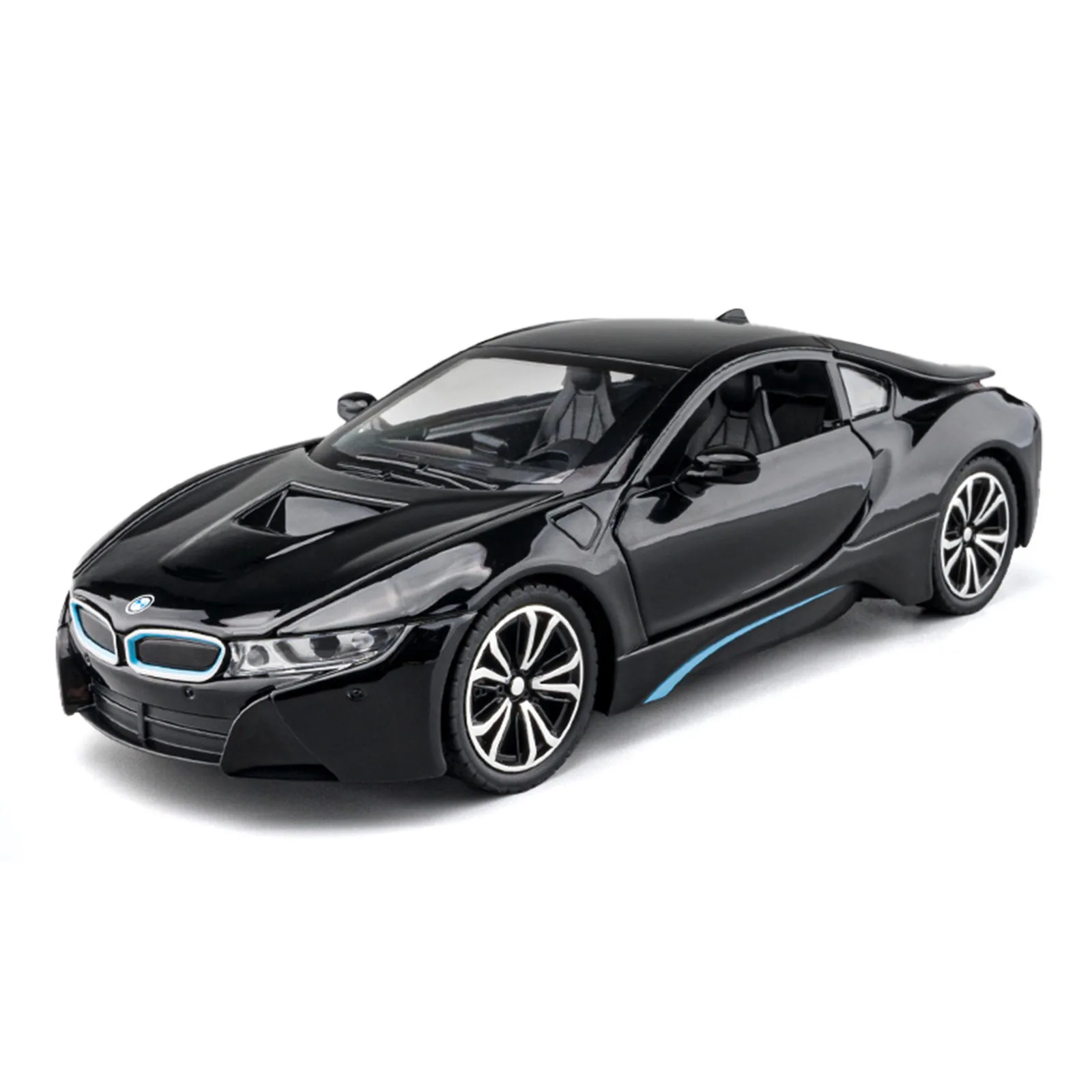 1:22 i8 simulação liga modelo de carro diecast ornamento som & luz puxar para trás função coleção meninos brinquedos presentes para crianças