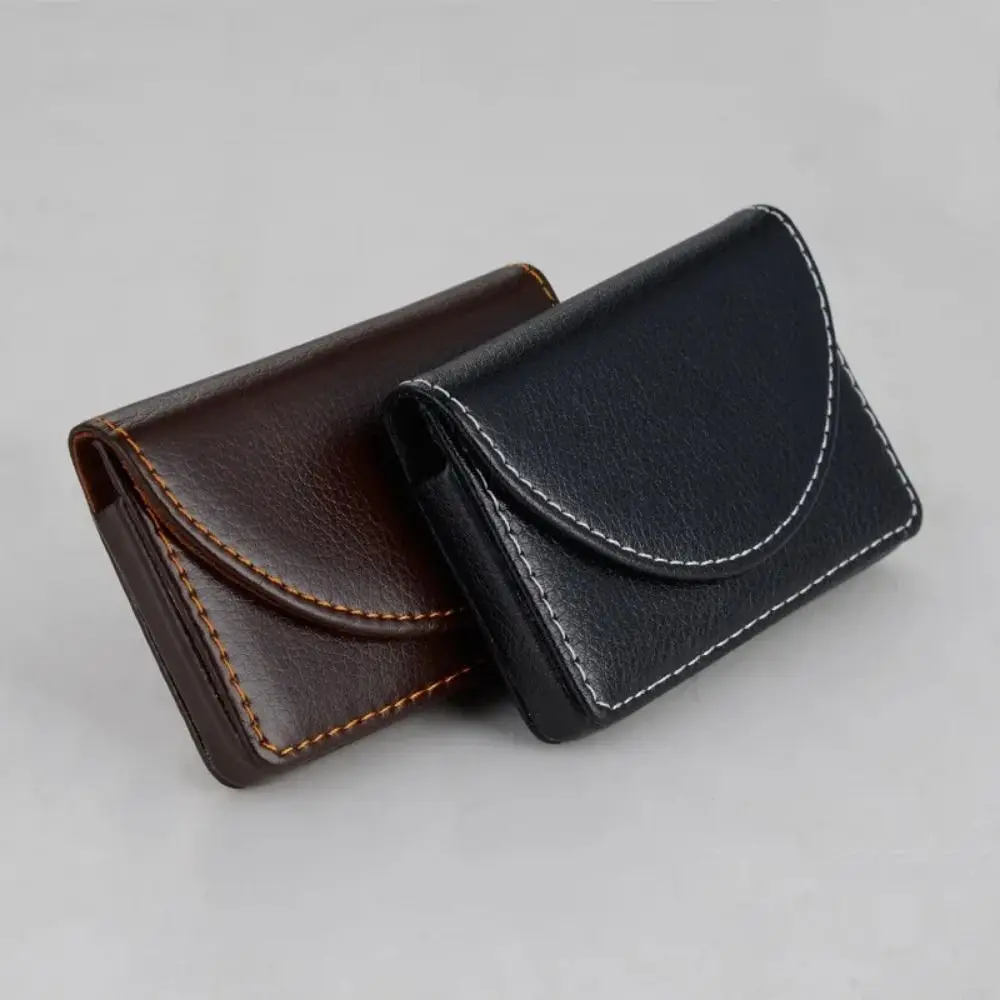 

New PU Leather Business Card Holder Professional Large Capacity Credit Card Case Men Card Holders RFID Wallet