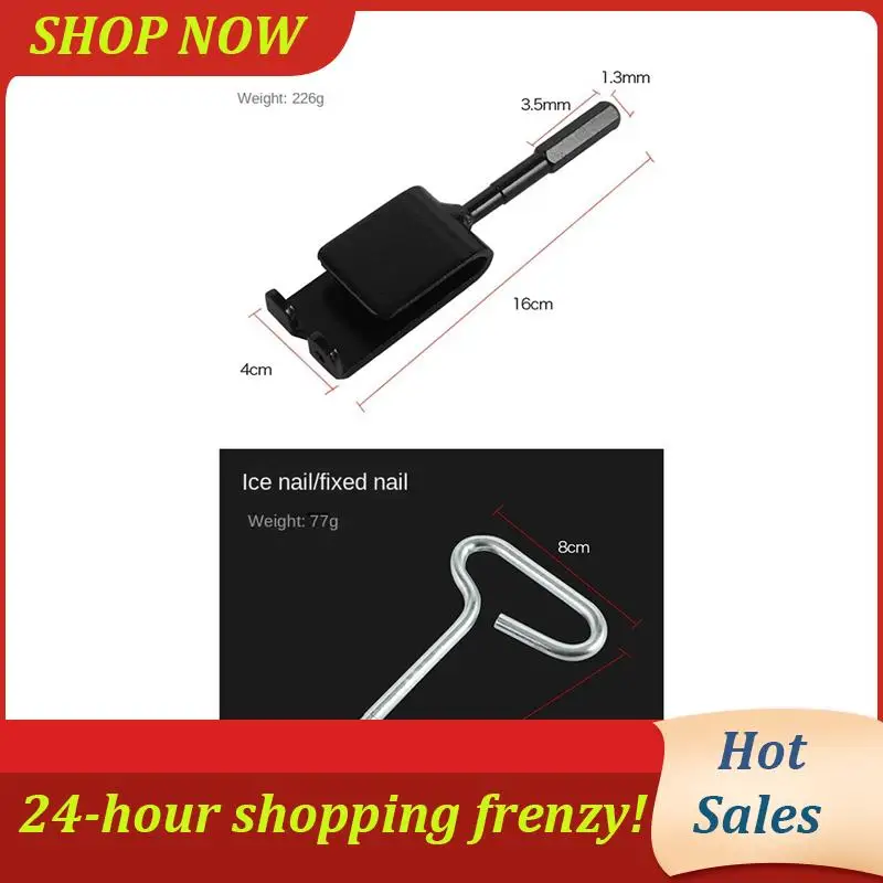 

6Pcs Tent Stand Ice Fishing Anchor Tool With Bit Adapter Sleeve For Camping Fishing Tent Fixer