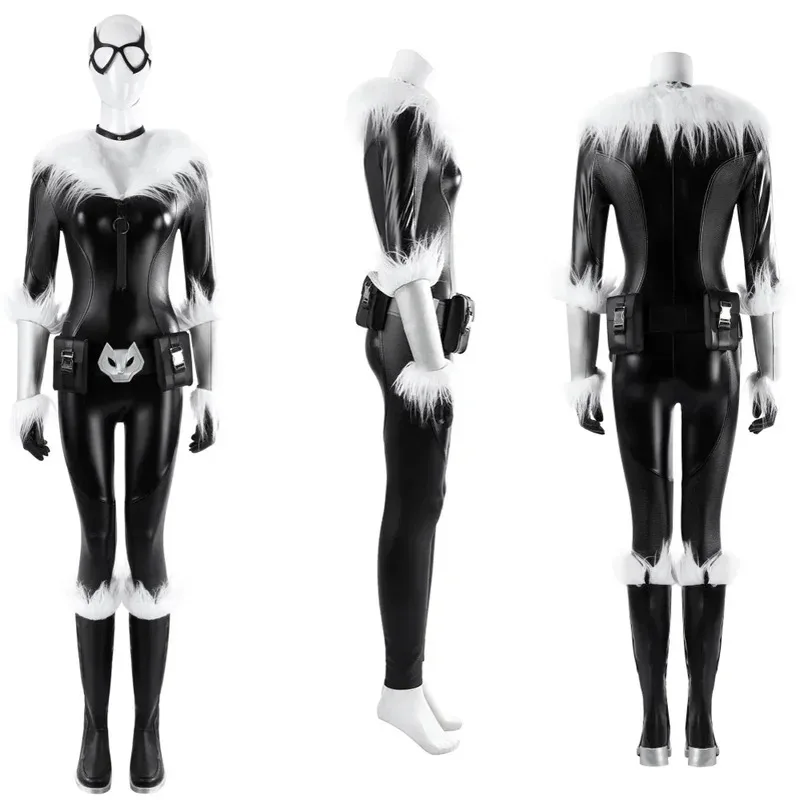 

Disguise Cosplay Costume Sexy Woman Cat Suit Jumpsuit Belt Full Set and Individual Items Felicia Outfit Custom Made ob;8