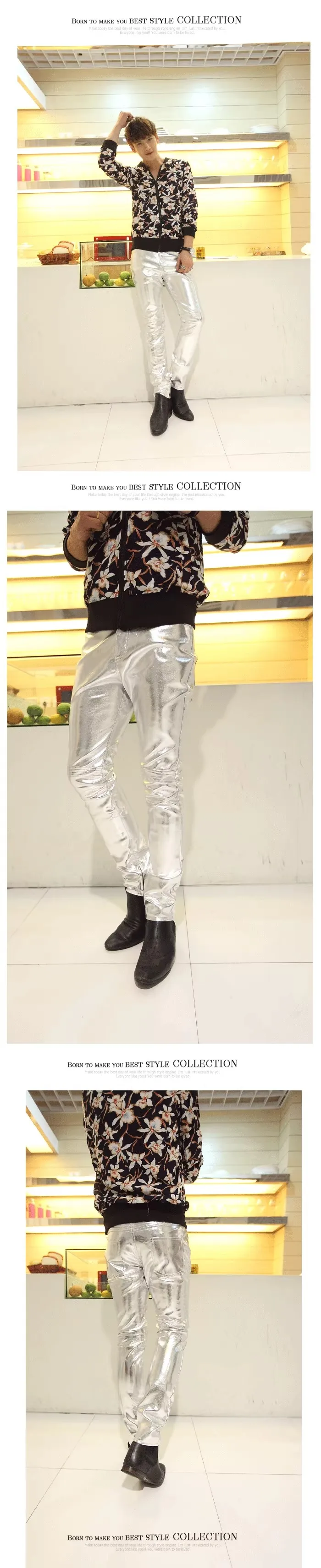 2026 Herren Stretch-Lederhosen Frühling Herbst Koreanischer Stil PU-Leder Motorrad Skinny Hosen Party Nachtclub Kleidung Herrenhosen – Detail 4