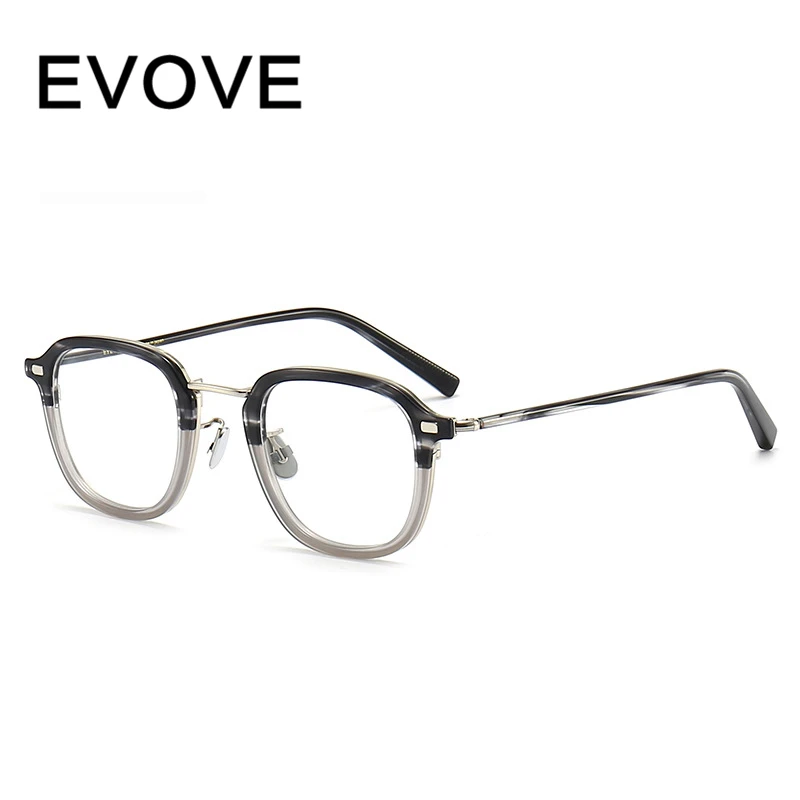 

Evove Titanium Reading Glasses Men Women Eyeglasses Frame Men Acetate Square Tortoise Diopter Myopia Optical Spectacles Eyewear