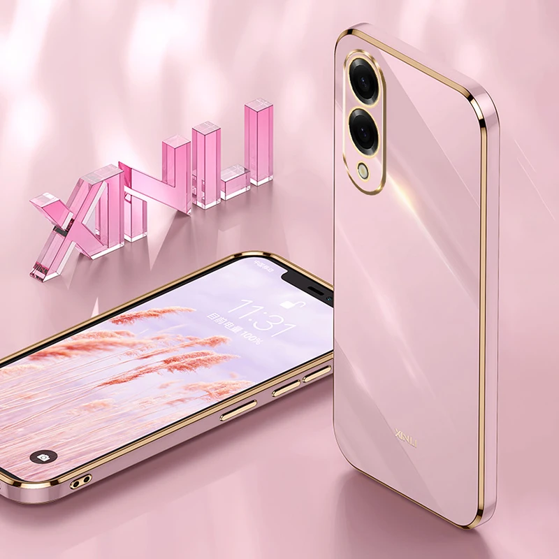 Plating Phone Case for Samsung Galaxy S25 Edge Plus Ultra FE S25Edge S25+ S25FE S25Ultra 5G Soft Luxury Soft Silicone Back Cover