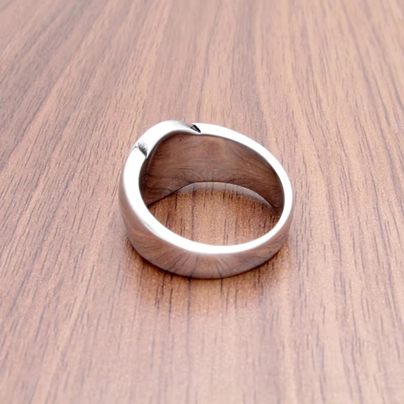 Stainless Steel Black 8 Sliver Color Men's Pool Eight Ball Ring Jewelry