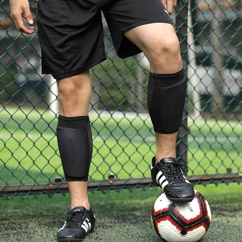 Fußball Schienbeinschoner für Erwachsene und Jugendliche, Professionelle Schutzpolster, Schienbeinschützer mit Ärmeln, Schutzausrüstung – Detail 4