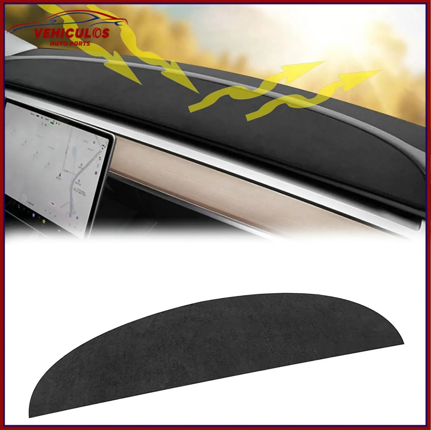 

SALE 1Pcs Flannel Dashboard Dash Mat Car Accessories Dashboard Cover For Tesla Model 3 2017-2024 For Tesla Model Y 2020-2024