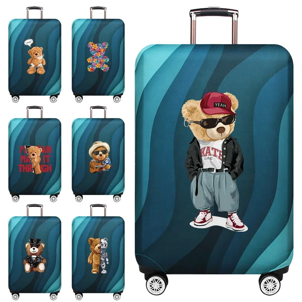 Suitcase Covers Portable Trolley Box Cover Suit for 18-32 Inch Bag Stretch Fabric Dust Cover Travel Accessories Bear Series