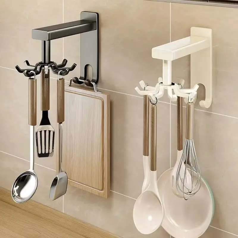 

Kitchen Organizer Swivel Hooks Creative HooksHooks Hole-free Multifunctional Explosion HooksRotatable Dual-Use