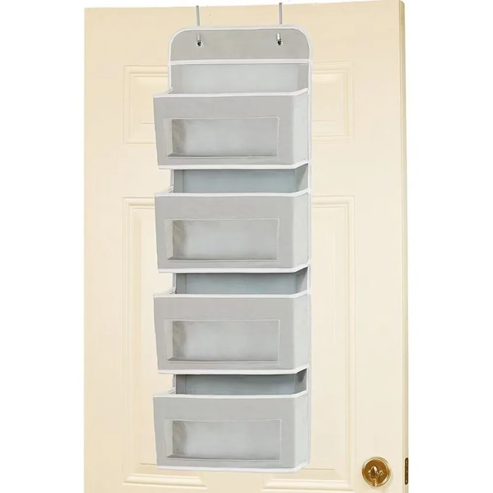 New 3/4/5 Tiers Over Door Organizer Clear PVC Window Space Saving Storage Organizer Durable Hanging Storage Bag Home Use