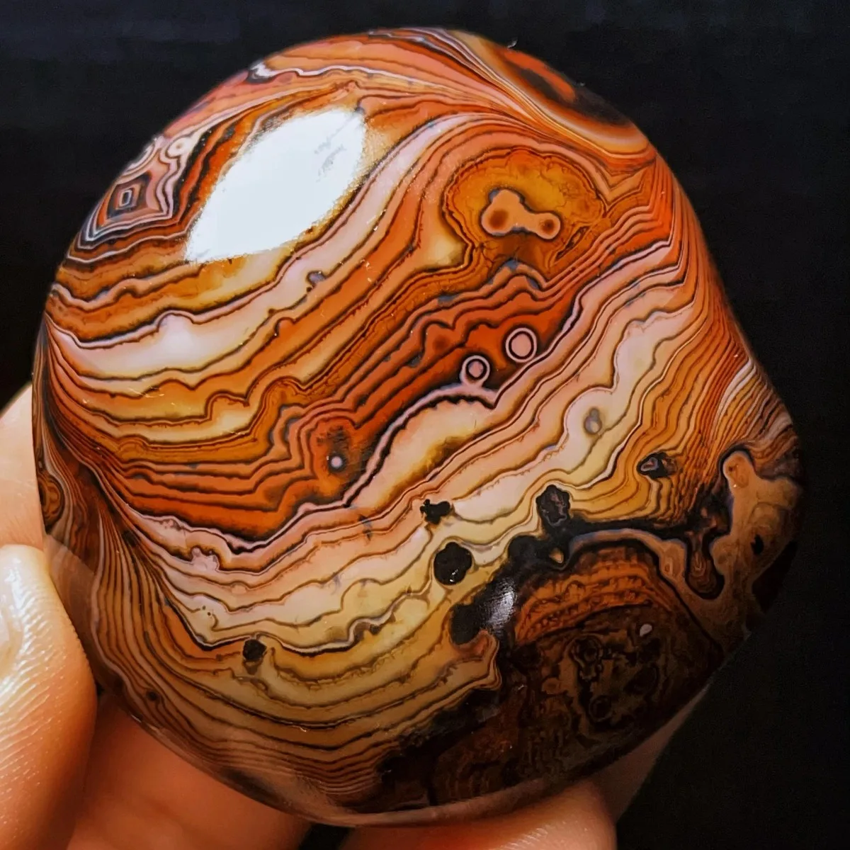 Color Gradient Banded Agate Worry Stone, Earth Mined, Tumbled Polished, Birthday Gift, Natural Stone, Crystal Collection
