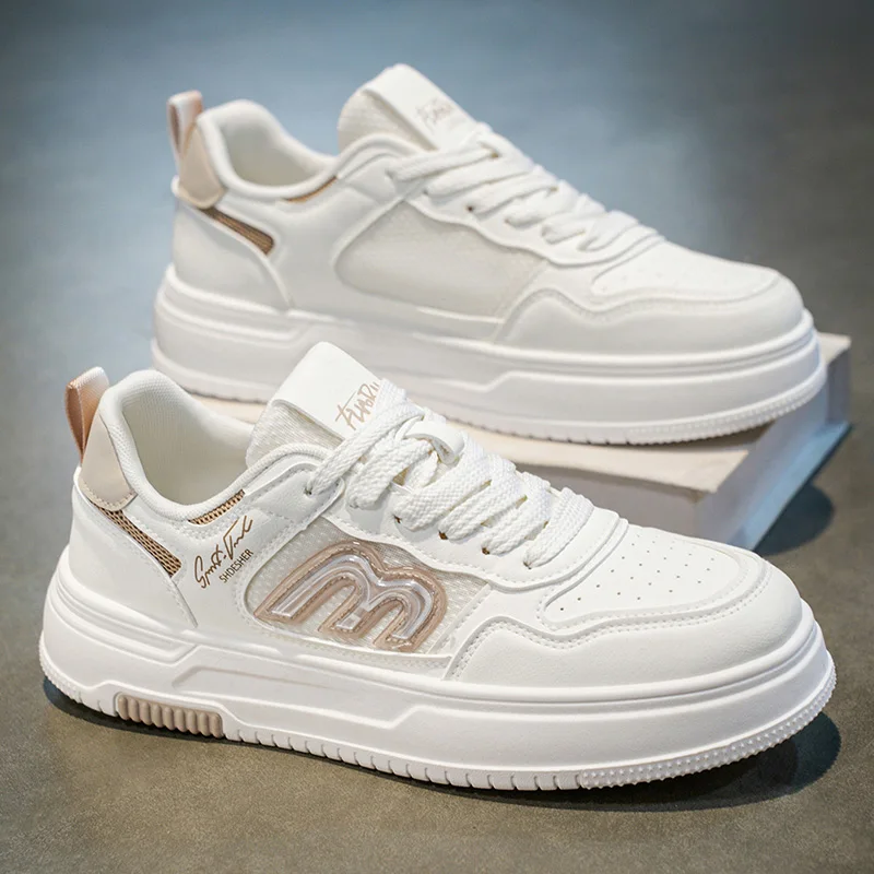 

Мужские повседневные летние легкие и удобные классические белые туфли, стильные и универсальные, дышащие туфли для скейтбординга на шнуровке