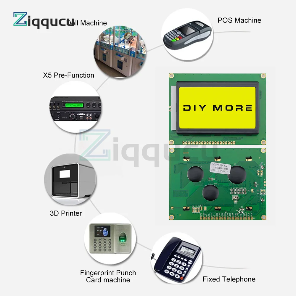 DOTS LCD Module 5V Blue Screen 12864 LCD With Backlight ST7920 Parallel Port LCD12864 For Arduino 128*64