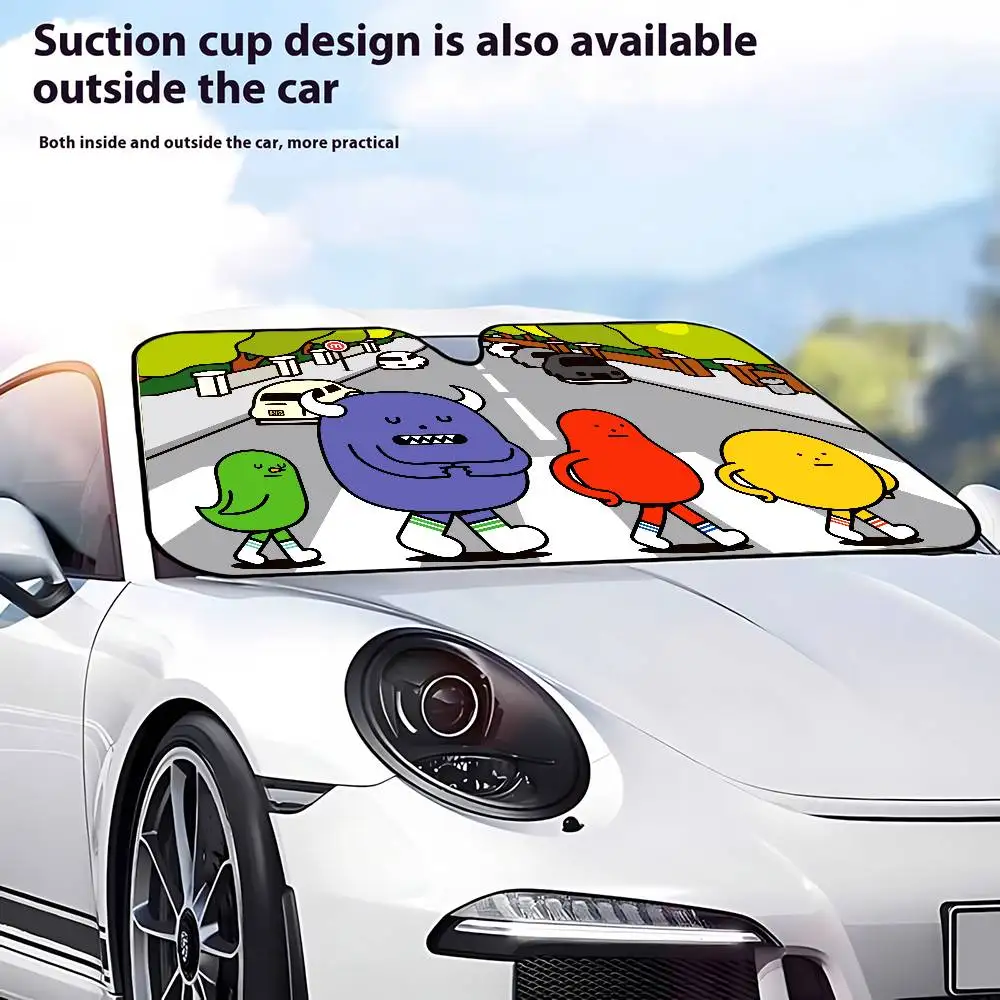 كوريا S-ستيكي الوحش مختبر سيارة ظلة الزجاج الأمامي نافذة أمامية قناع 70x130 سنتيمتر الشمس قناع الشمسية حماية منقوشة هدية الجدة سيارة