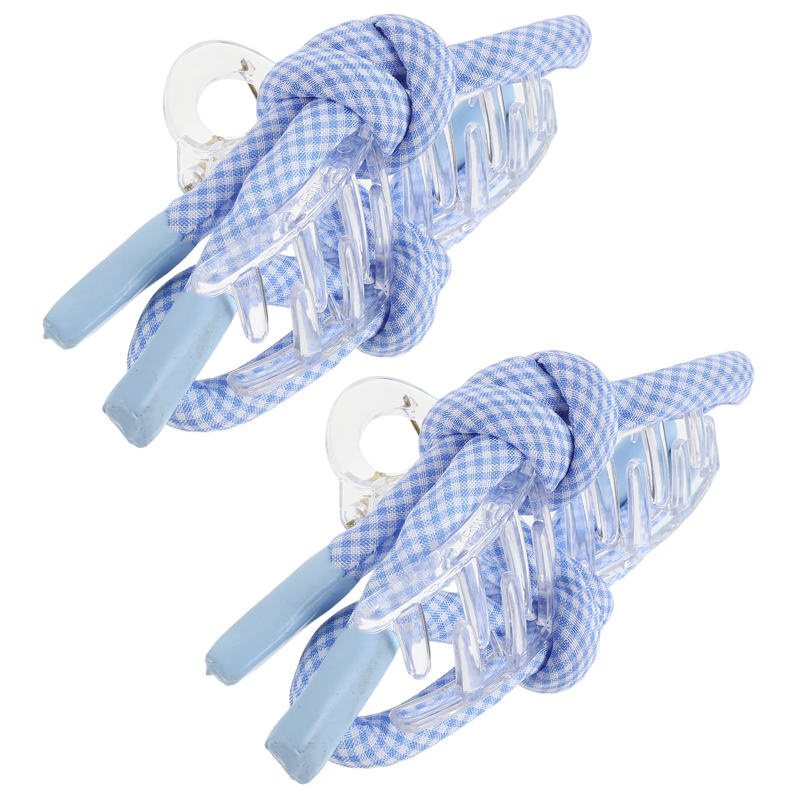 

2 Pcs Claw Clips Bow Hairpin Bowknot with Bows for Big Gingham Cute Blue Hairclip Miss