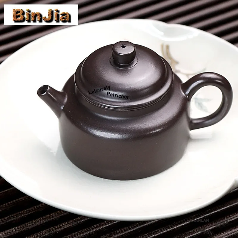

110ml Elegant Yixing Purple Clay Teapots Famous Master Handmade De Zhong Pot Raw Ore Zhu Mud Kettle Zisha Tea Set For Tea