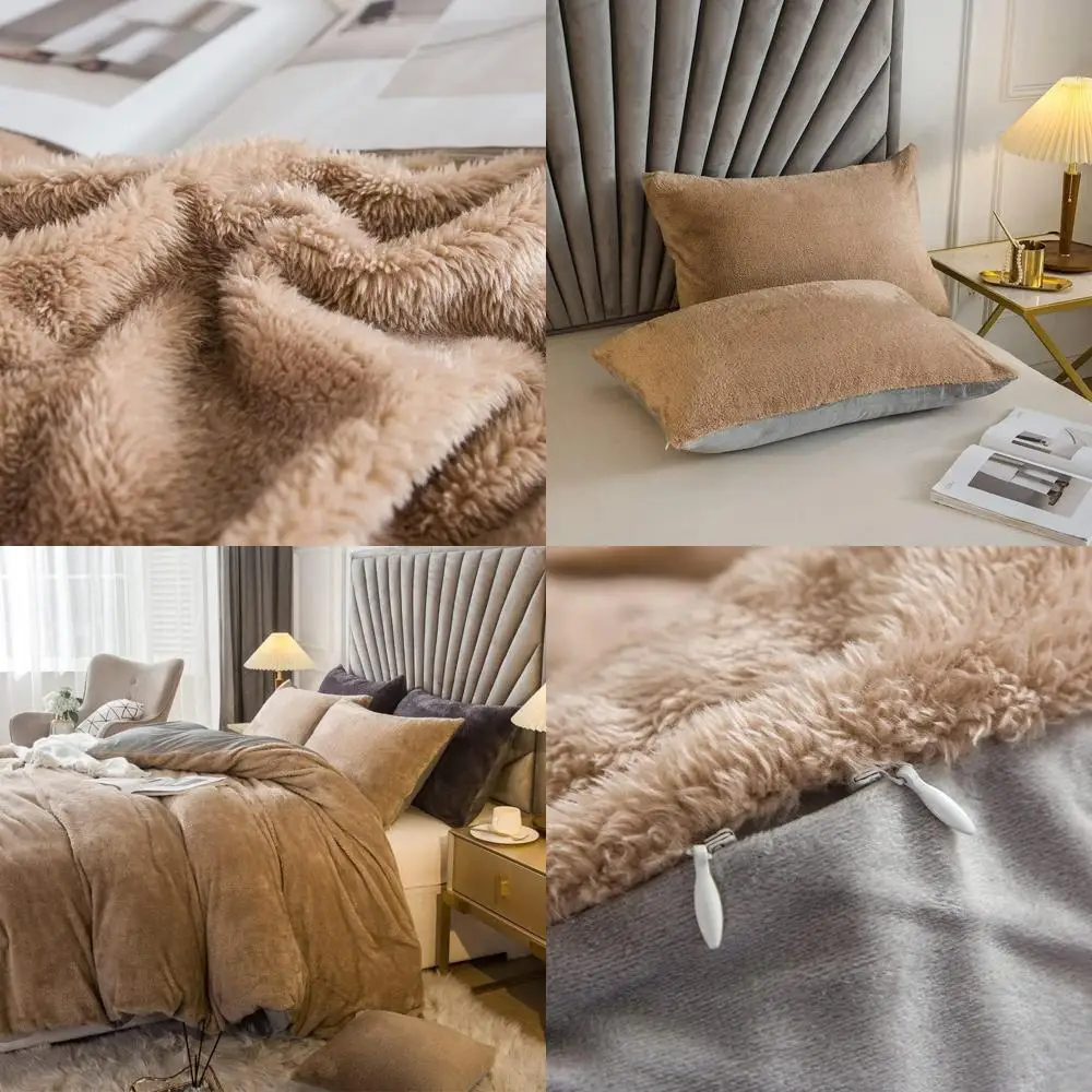 

Комплект постельного белья из плюшевого вельвета цвета хаки, ультрамягкое, 1 пододеяльник + 2 наволочки, размер Full/Queen