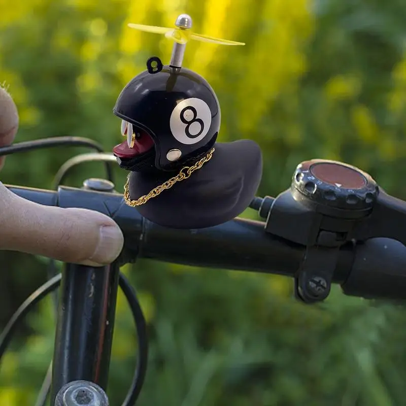 Car Duck With Helmet Broken Wind Pendant Small Yellow Duck Road Bike Motor Helmet Riding Cycling Accessories Without Lights