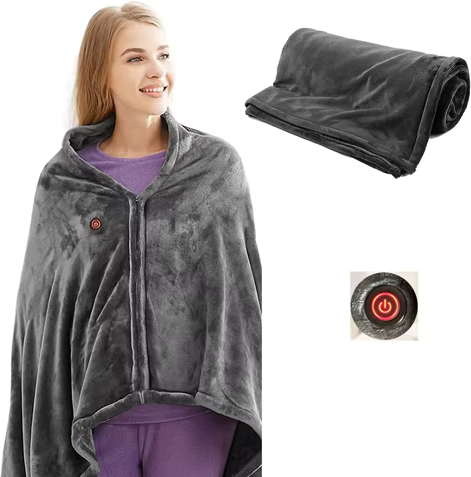 스마트 플란넬 보디캡 담요 착용샷