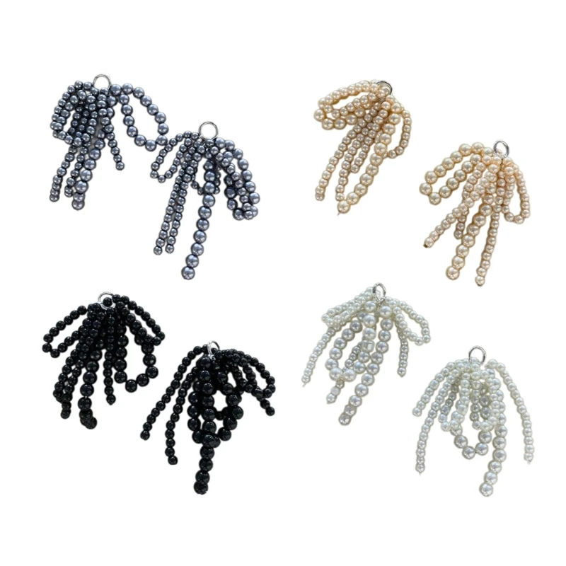 

Fashion Bowknot Shoe Buckle with Pearl Shoe Clip Crafts Wedding Shoe Decorations