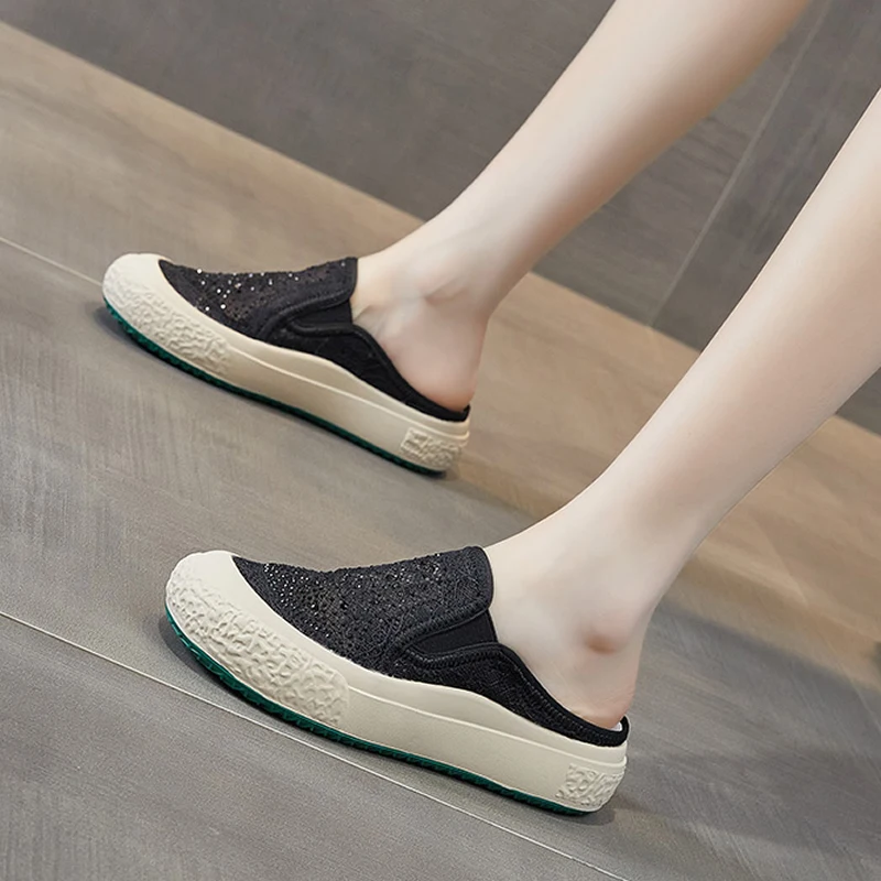 Air Mesh Lace Genuine Leather Comfy Lady Platform Wedge Slippers High Brand Breathable Summer Women Platform Wedge Casual Shoes