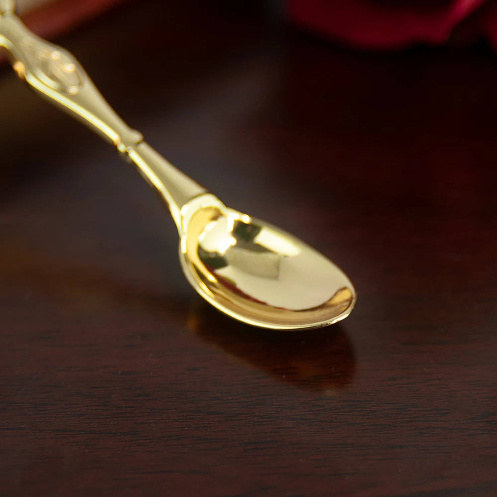 Elegant Orthodox Church Spoon for Baptism with High Quality Alloy Oil Droplets and Diamonds - Perfect Church Souvenir