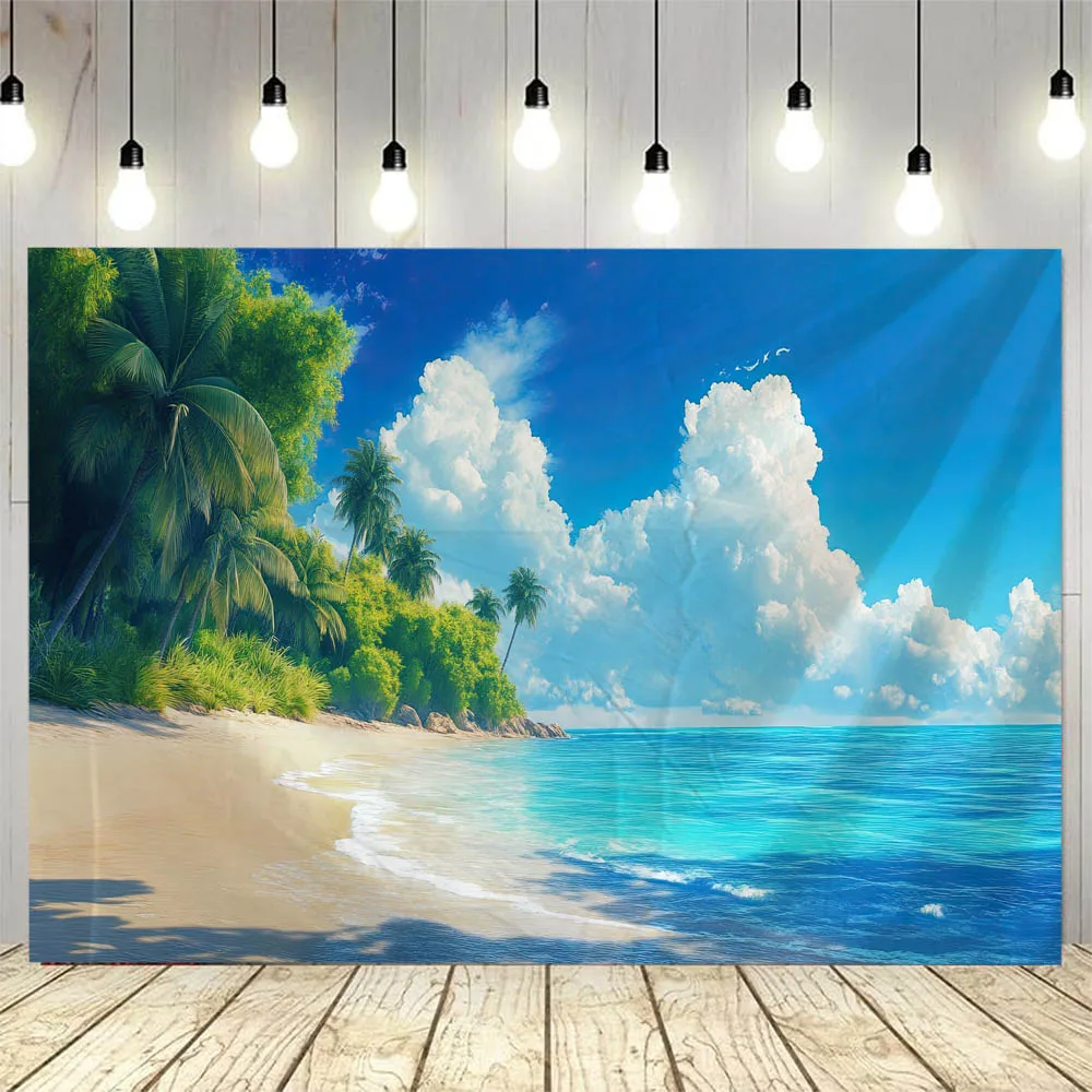 

Summer Tropical Beach Landscape Tapestry Multi Size Home Interior/Outdoor Wall Decoration Living Room Starry Sky Poster