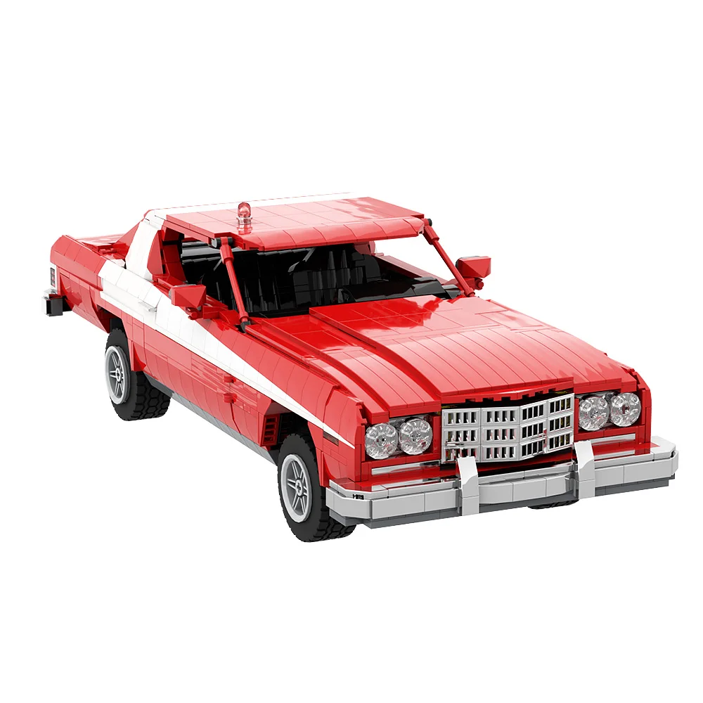 MOC Gran Torino Car Building Blocks Model Video Game Starsky Hutch Striped Tomato Vehicle DIY Bricks Toys Gift Sets Kids Adult